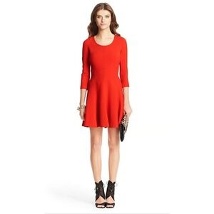 Diane von Furstenberg DVF Paloma Dress Poppy Red 3/4 Sleeve Size‎ 4